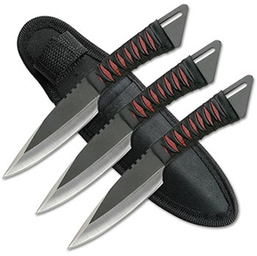 Picture of Red Ninja Throwing Knife Set