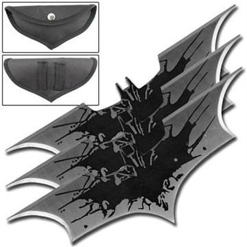 Picture of Black Splash Bat Throwing Star Set of 3