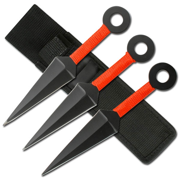 Picture of Red Kunai Ninja Throwing Knives