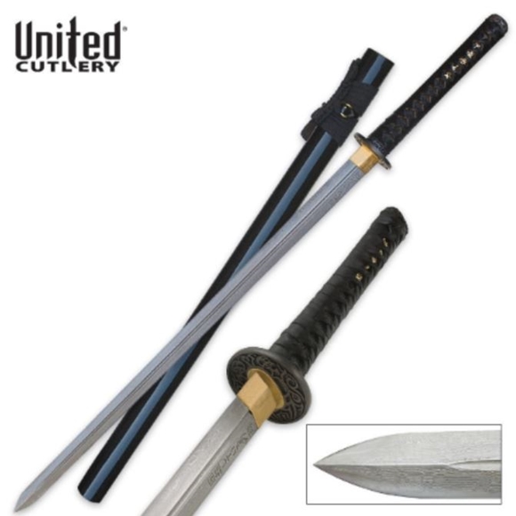 Picture of United Cutlery Black Ikazuchi Forged Damascus Katana