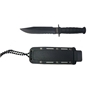 Picture of Serrated Blade Black Neck Knife With Sheath