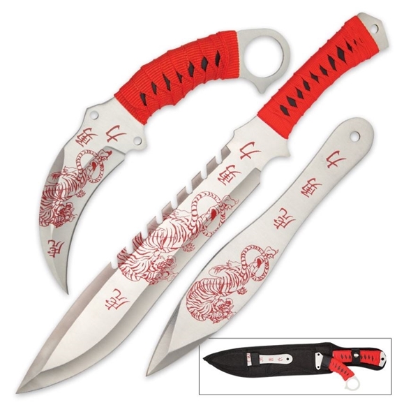 Picture of Tiger Stalker Triple Knife Set With Nylon Belt Sheath